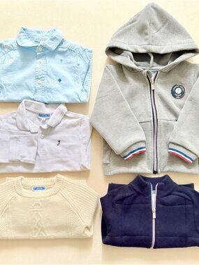 MINI | Jacadi Size 3 Bundle (6 Pieces) – Sweaters, Hoodie, Shirt & Polo – EUC